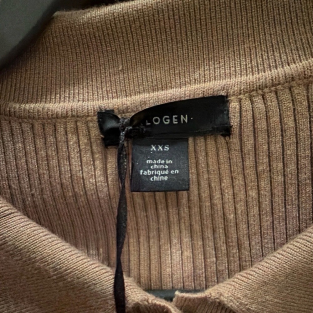 Halogen Camel Ribbed Button Down Shirt - Picture 5 of 9